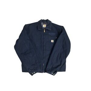 Carhartt Blanket Lined Detroit Jacket Navy Blue No Size Tag See Measurements